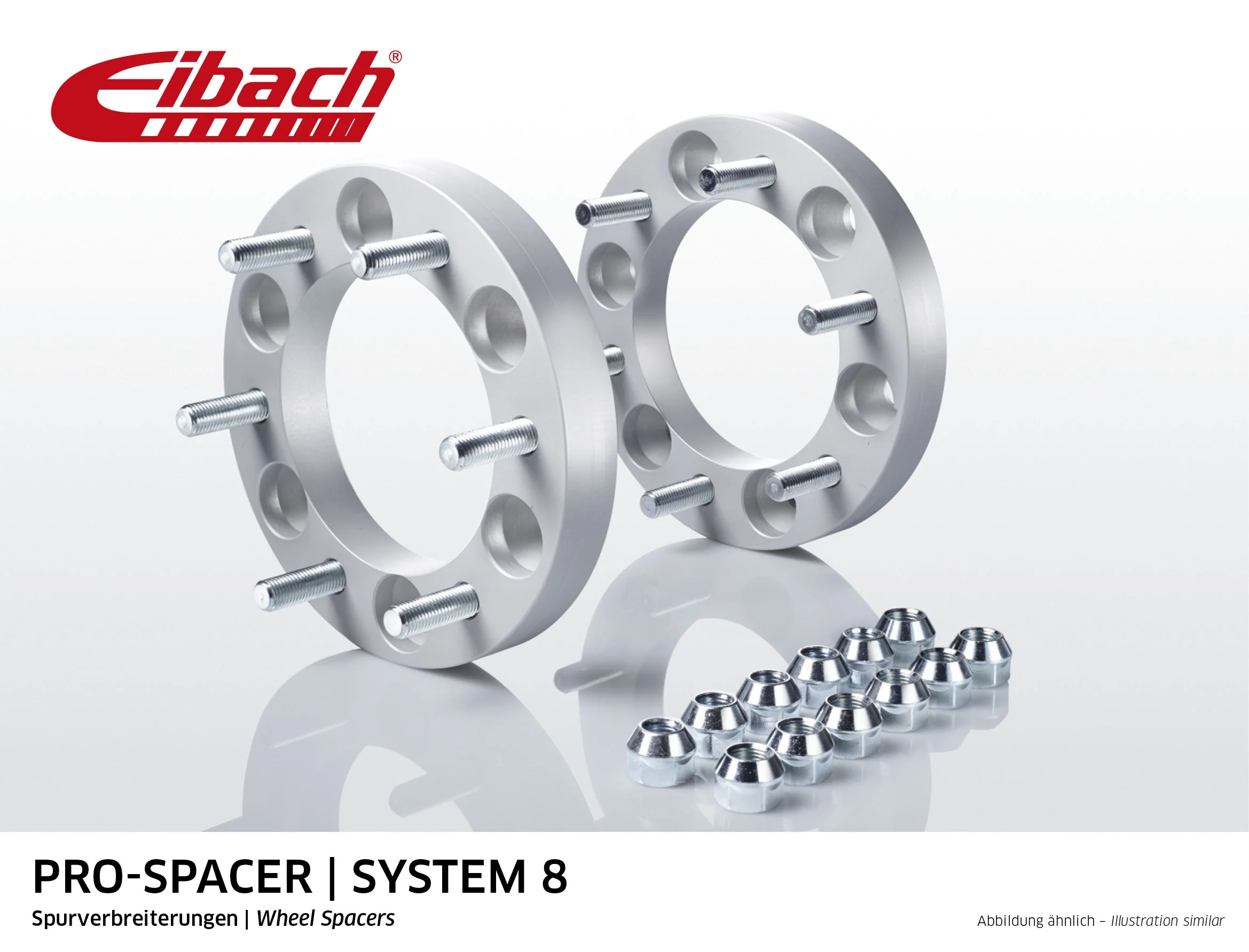Eibach Pro-Spacer Kit (Pair Of Spacers) 25mm Per Spacer (System 8) S90-8-25-004 (Silver)